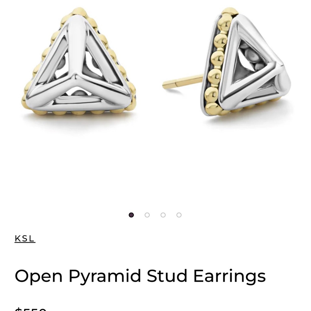 LAGOS Silver and Gold Pyramid Stud Earrings